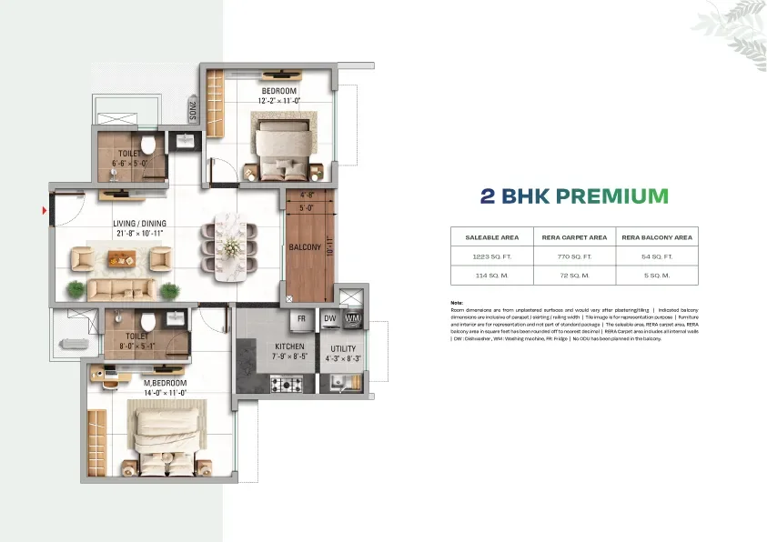 2 BHK Premium unit plan preview