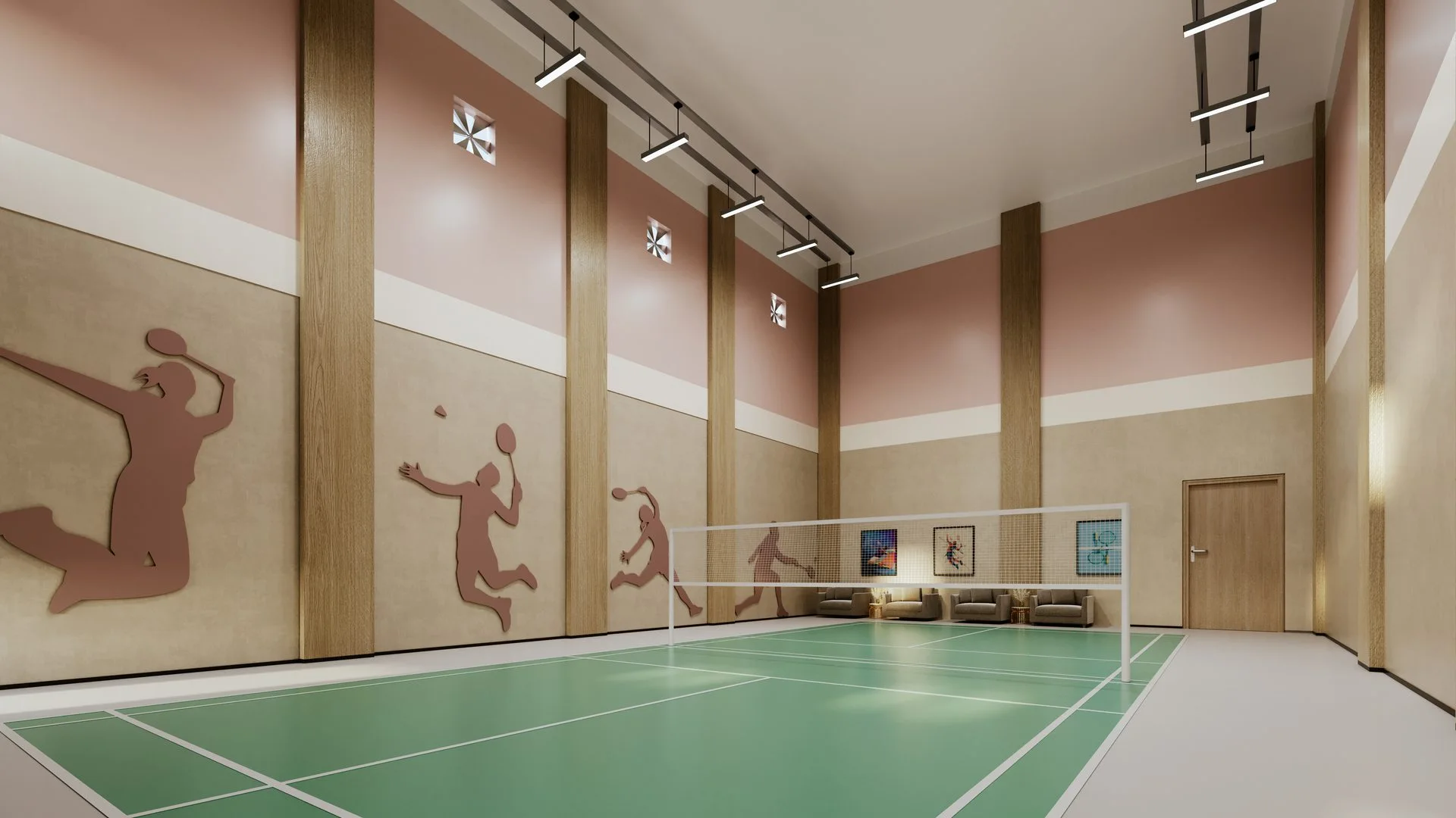 Badminton court amenity
