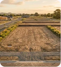 Wide inspection view of a plotted land parcel