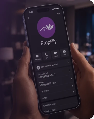 PropLilly contact shown on a smartphone